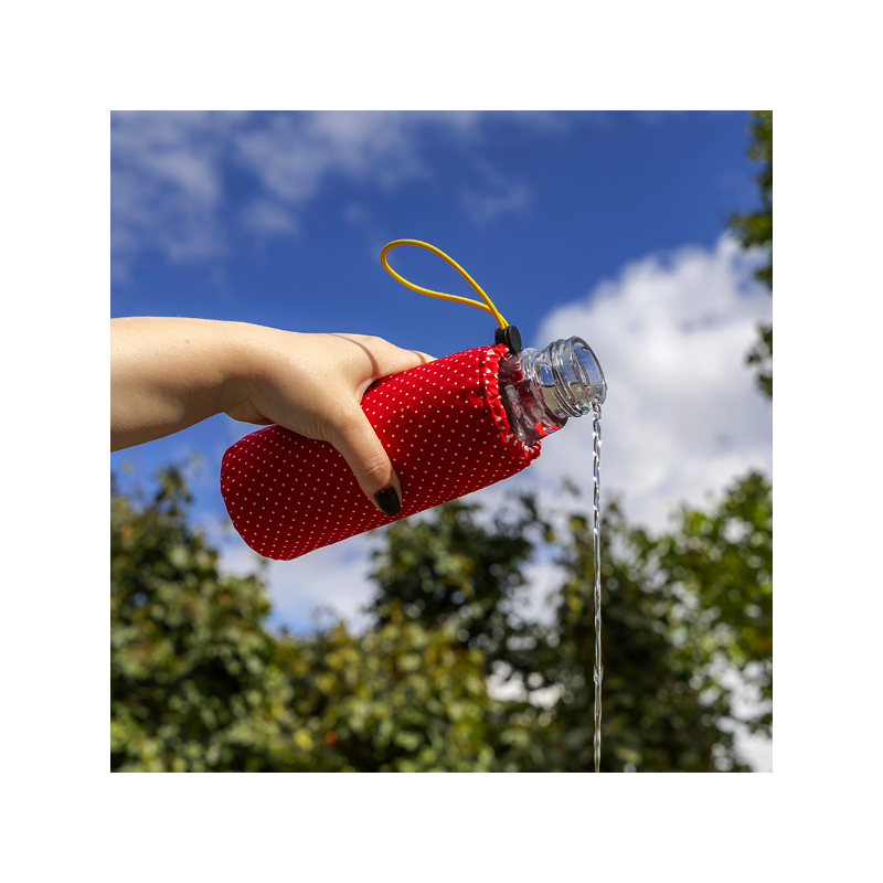 ROTE NASEN Trinkflasche aus Glas, 500 ml | Nachhaltig trinken, Freude schenken
